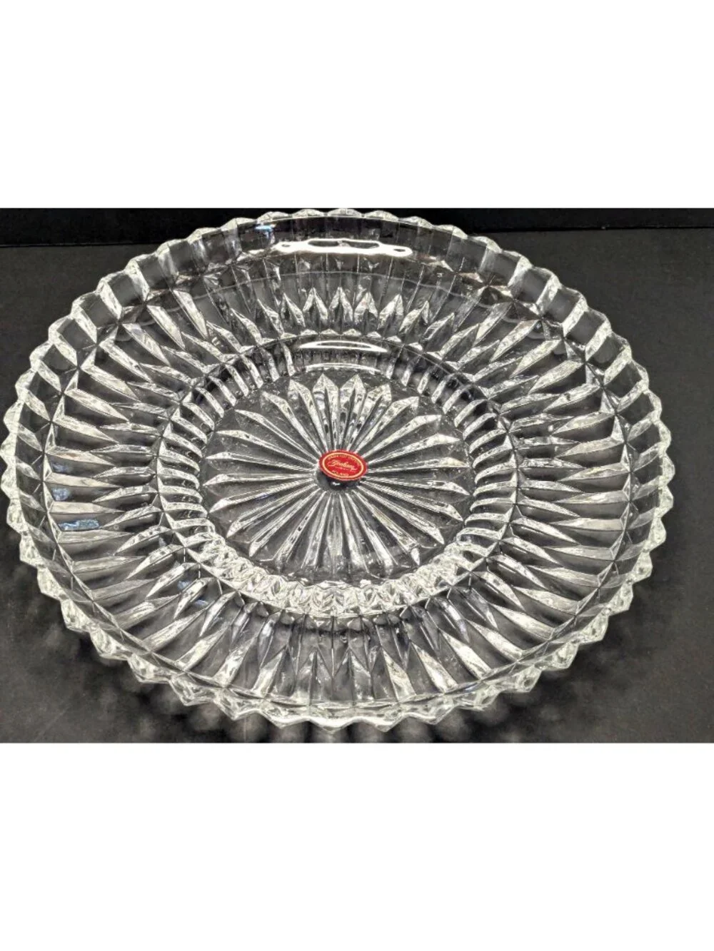 Vintage Gorham Althea Hand-Cut Crystal Glass Platter Made In Poland 11